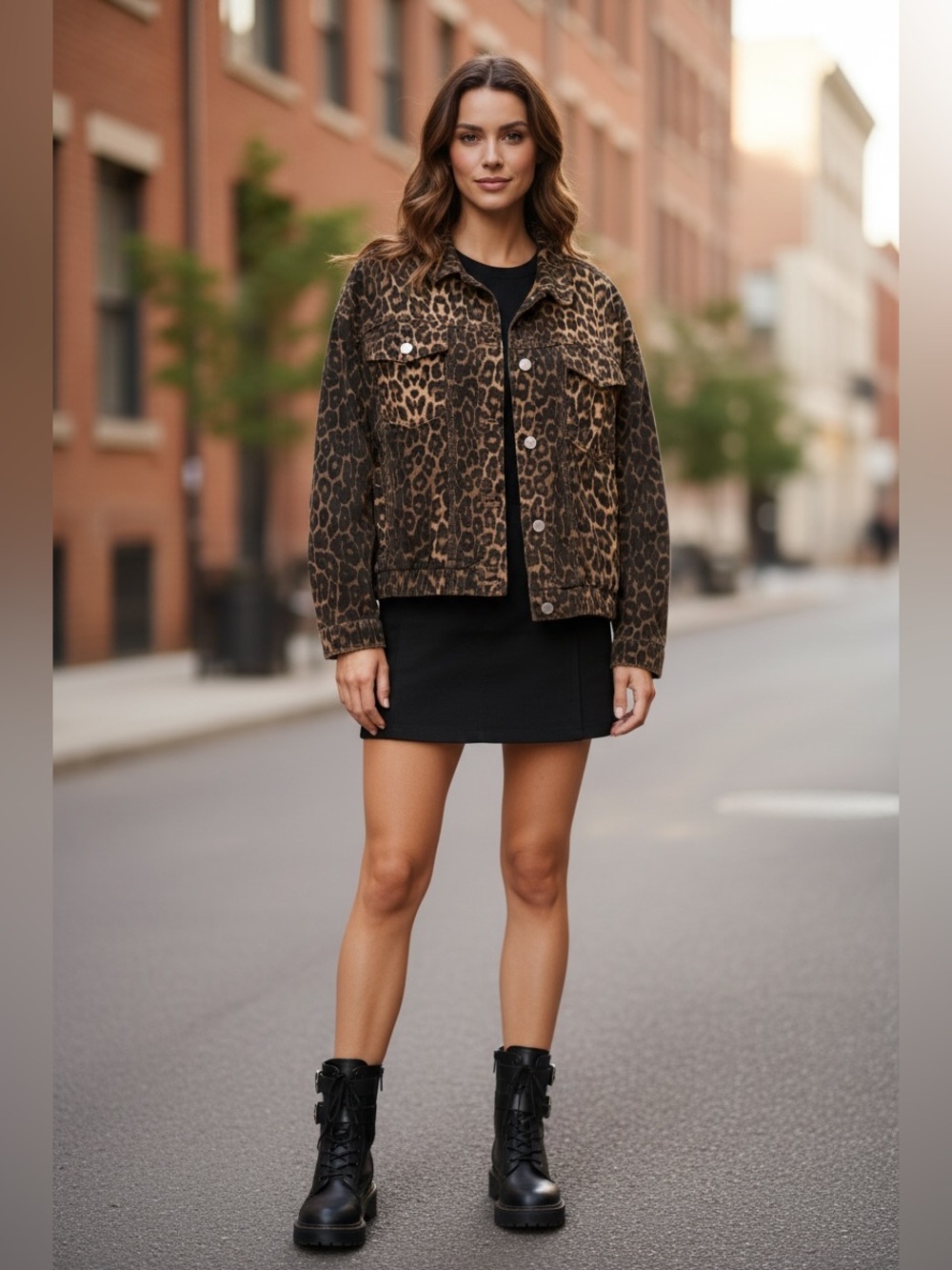 Leopard Print Jacket | Oversized Utility Style | grunge| y2k
